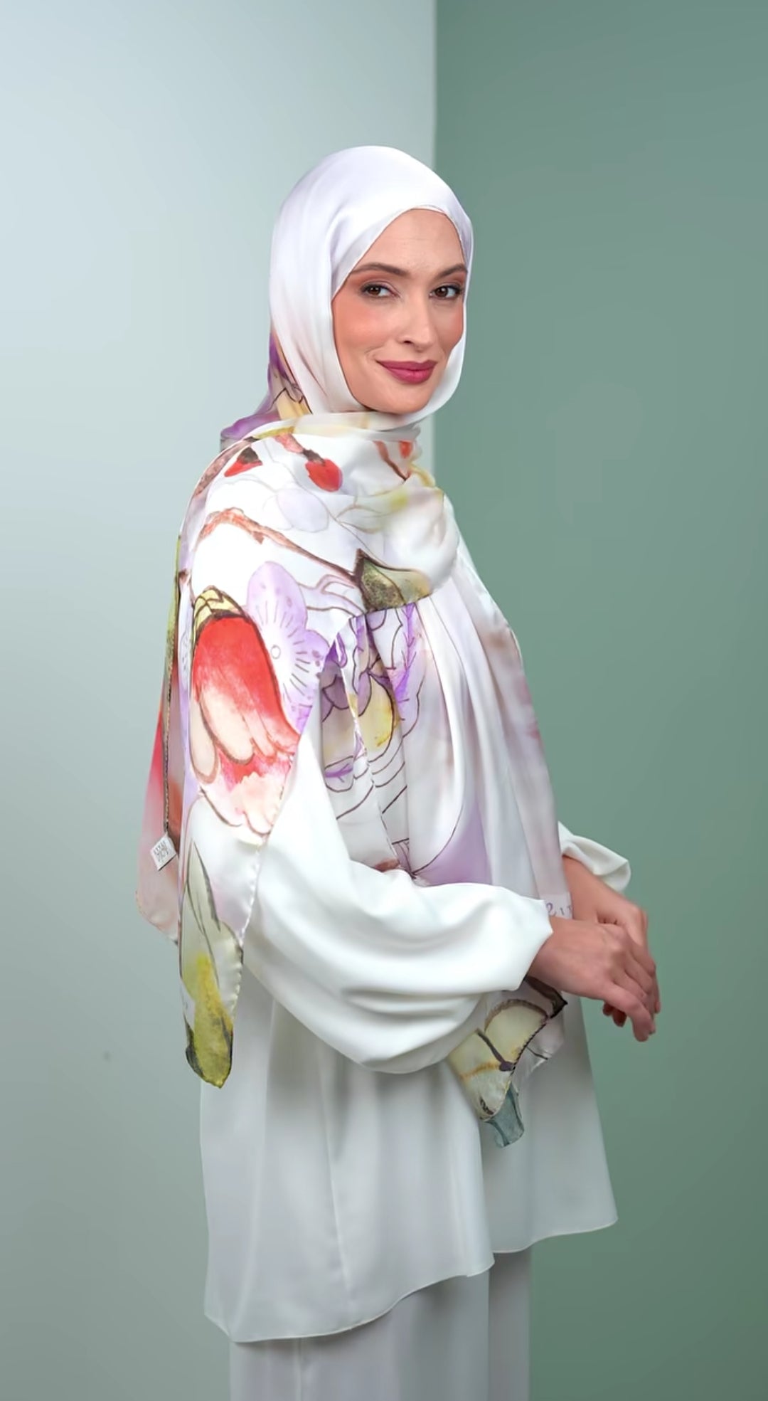 italy silk shawl LU2