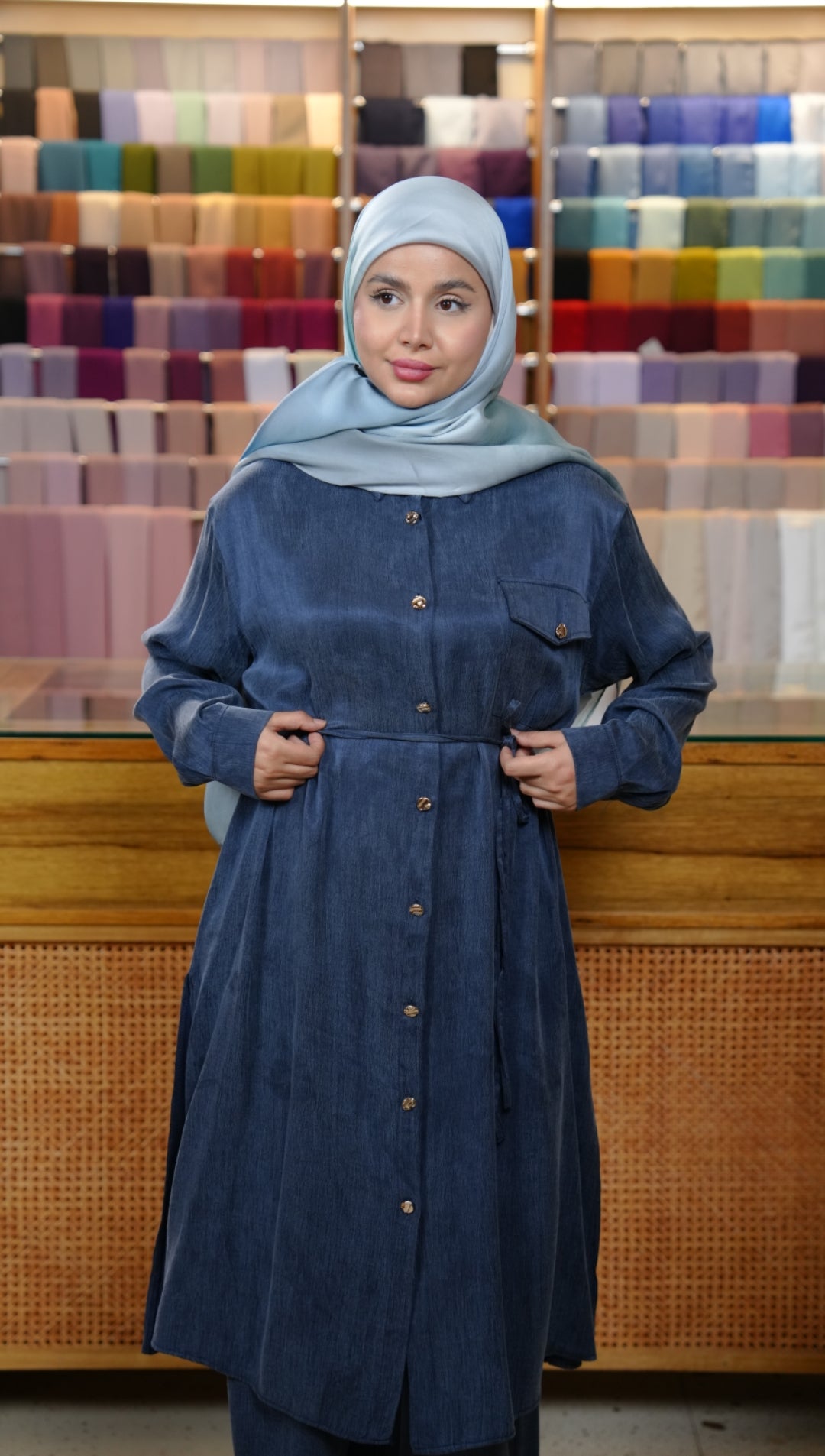 Navy Set Silk cupra