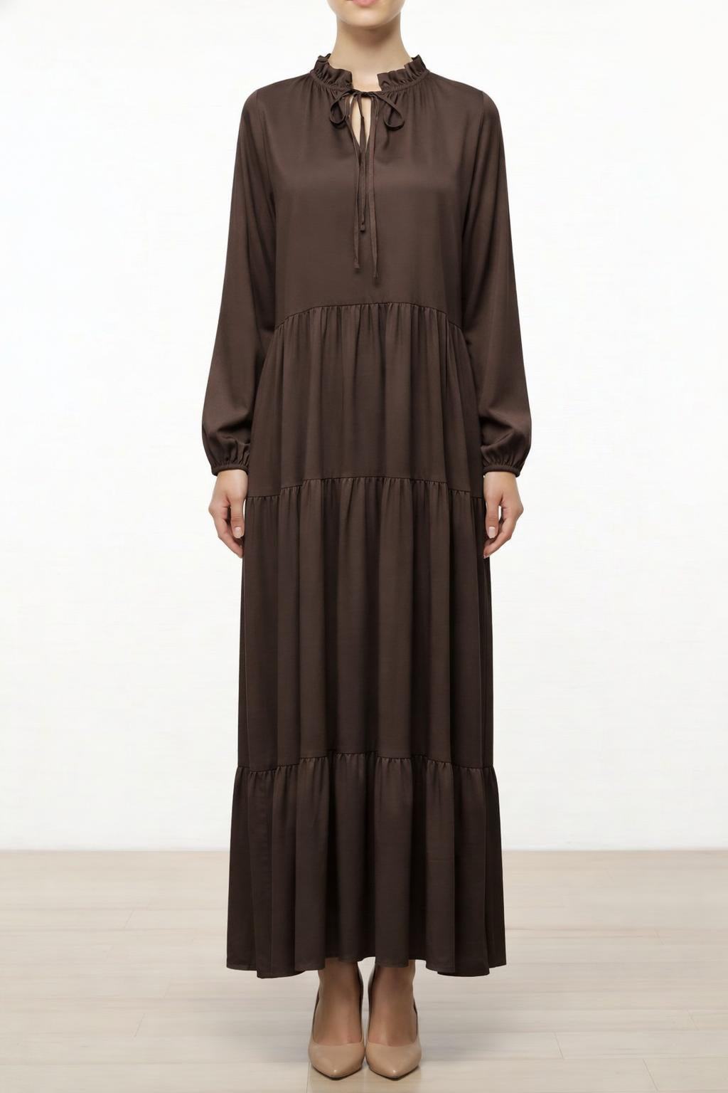 Brown Silk italy Dress