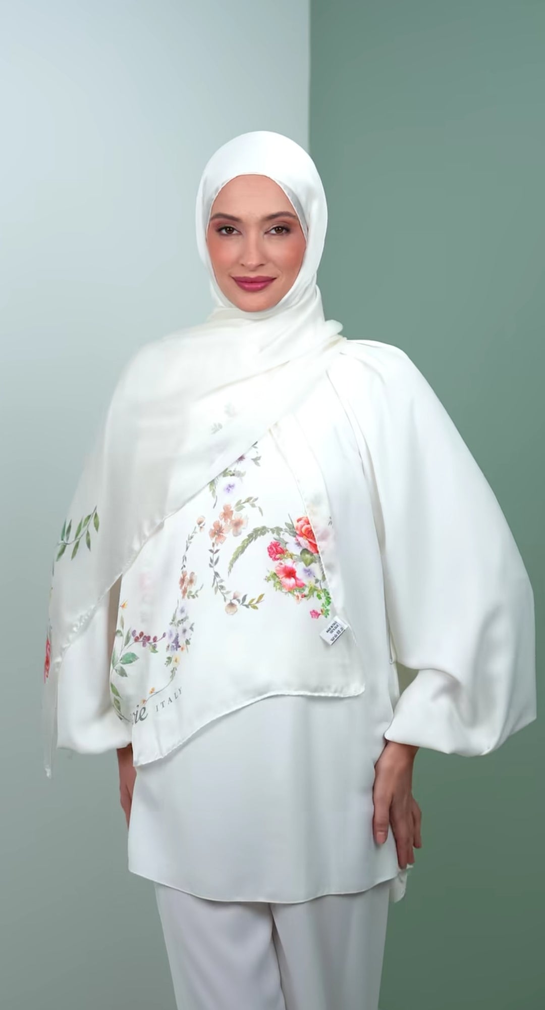 italy silk shawl KT4