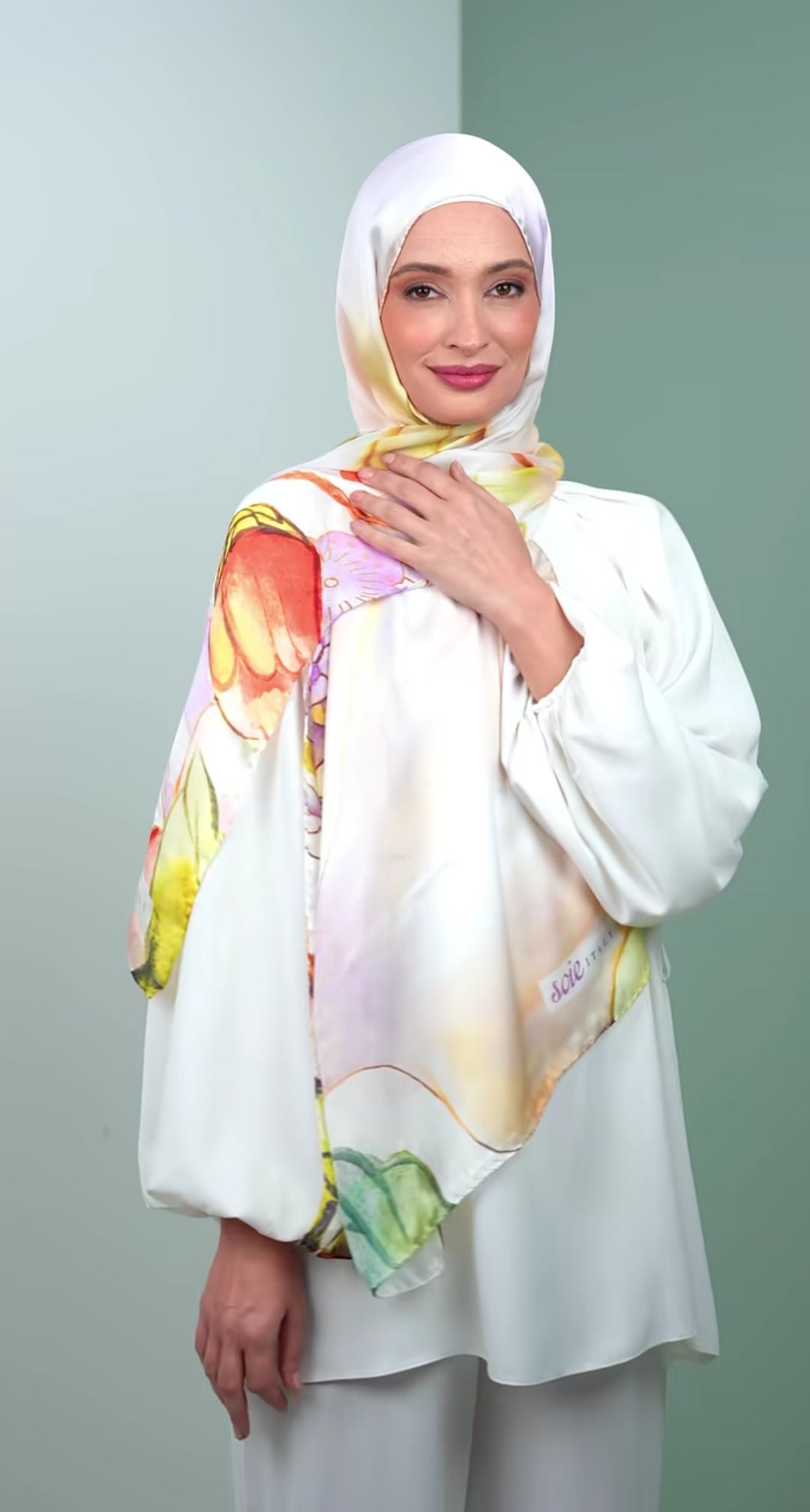 italy silk shawl LU1