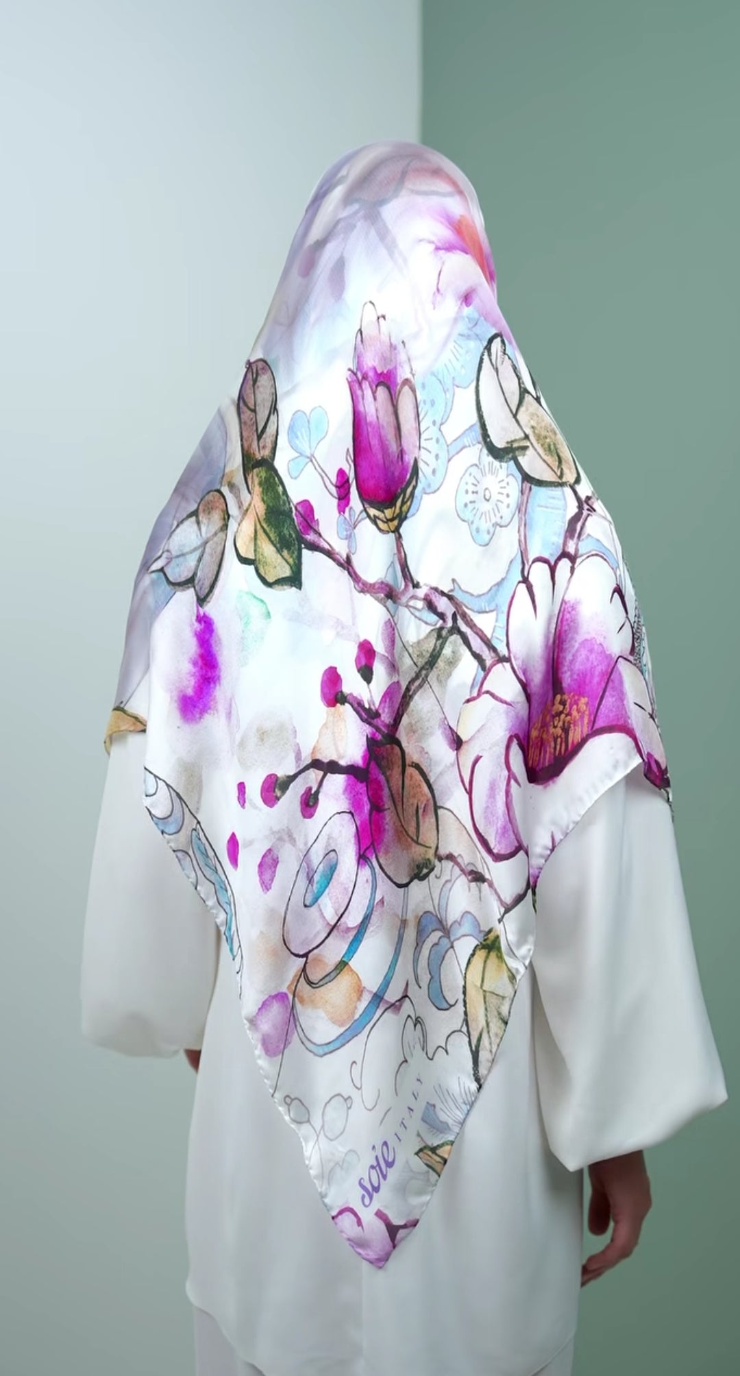 italy silk scarf NM1