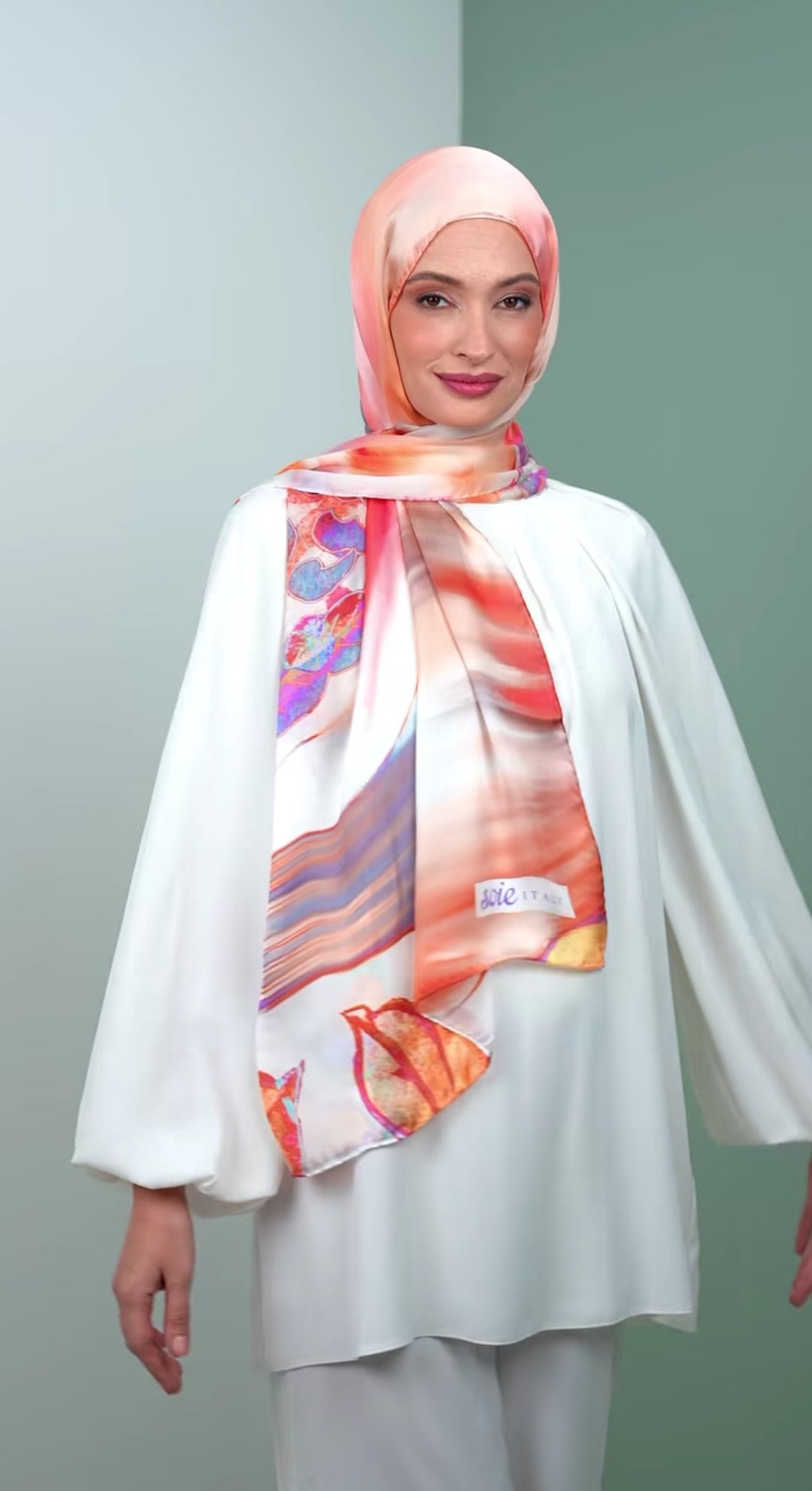 italy silk shawl LU3