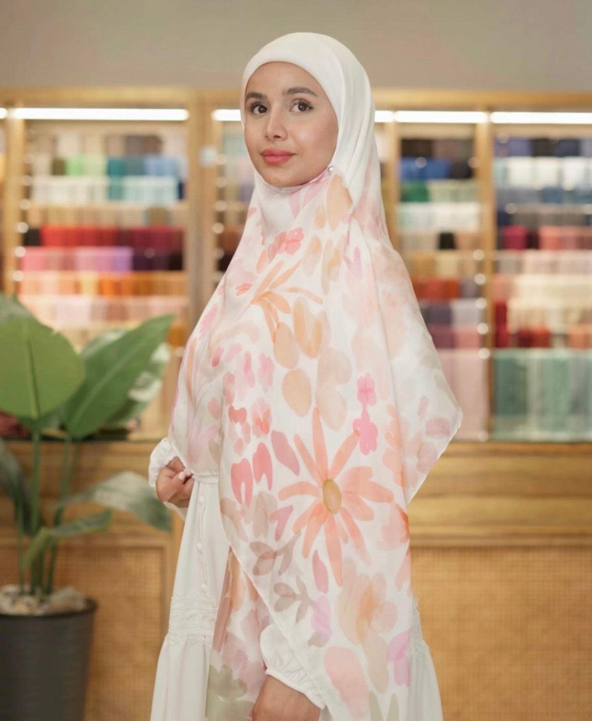 Blooming floral scarf