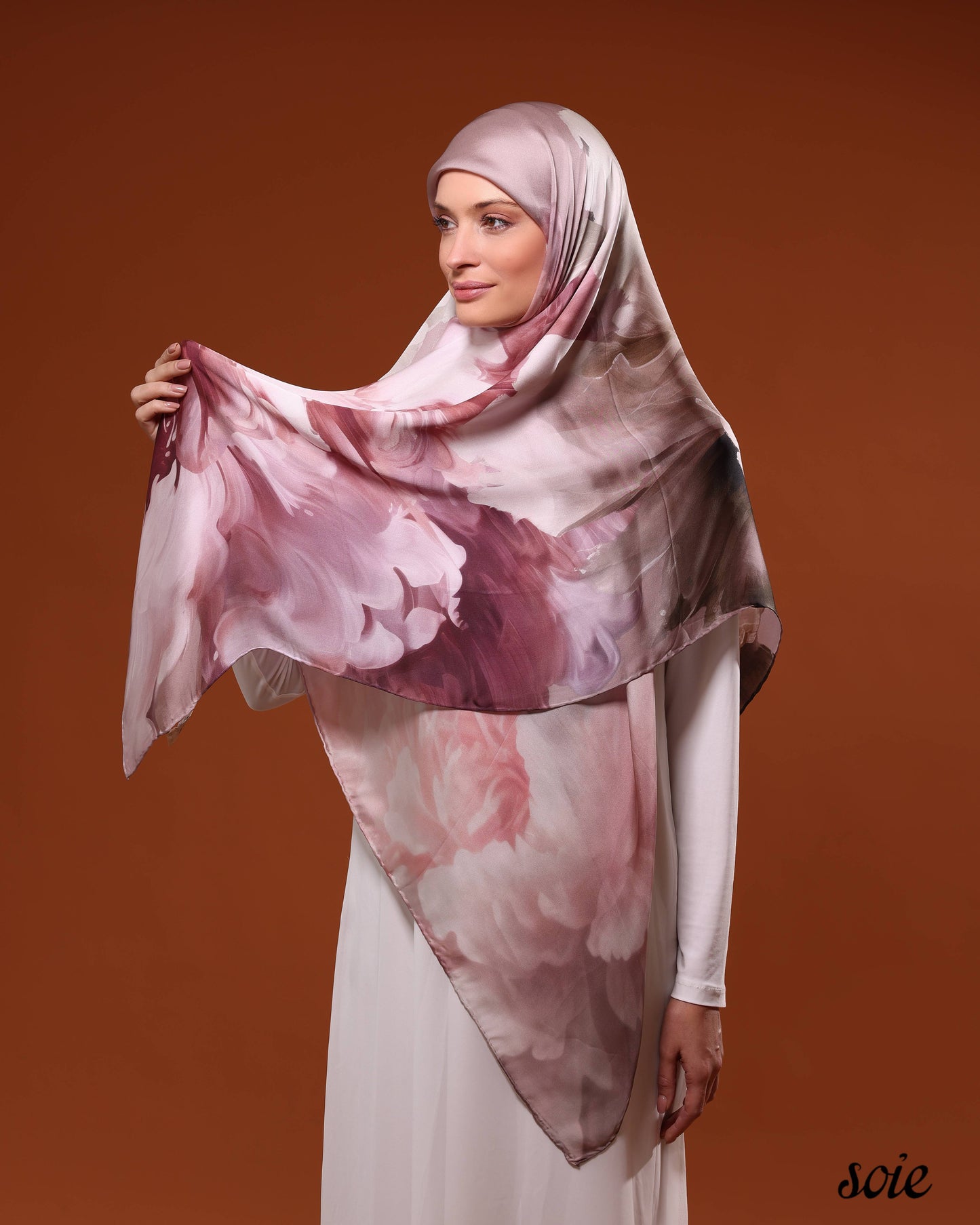 Poeny flower scarf