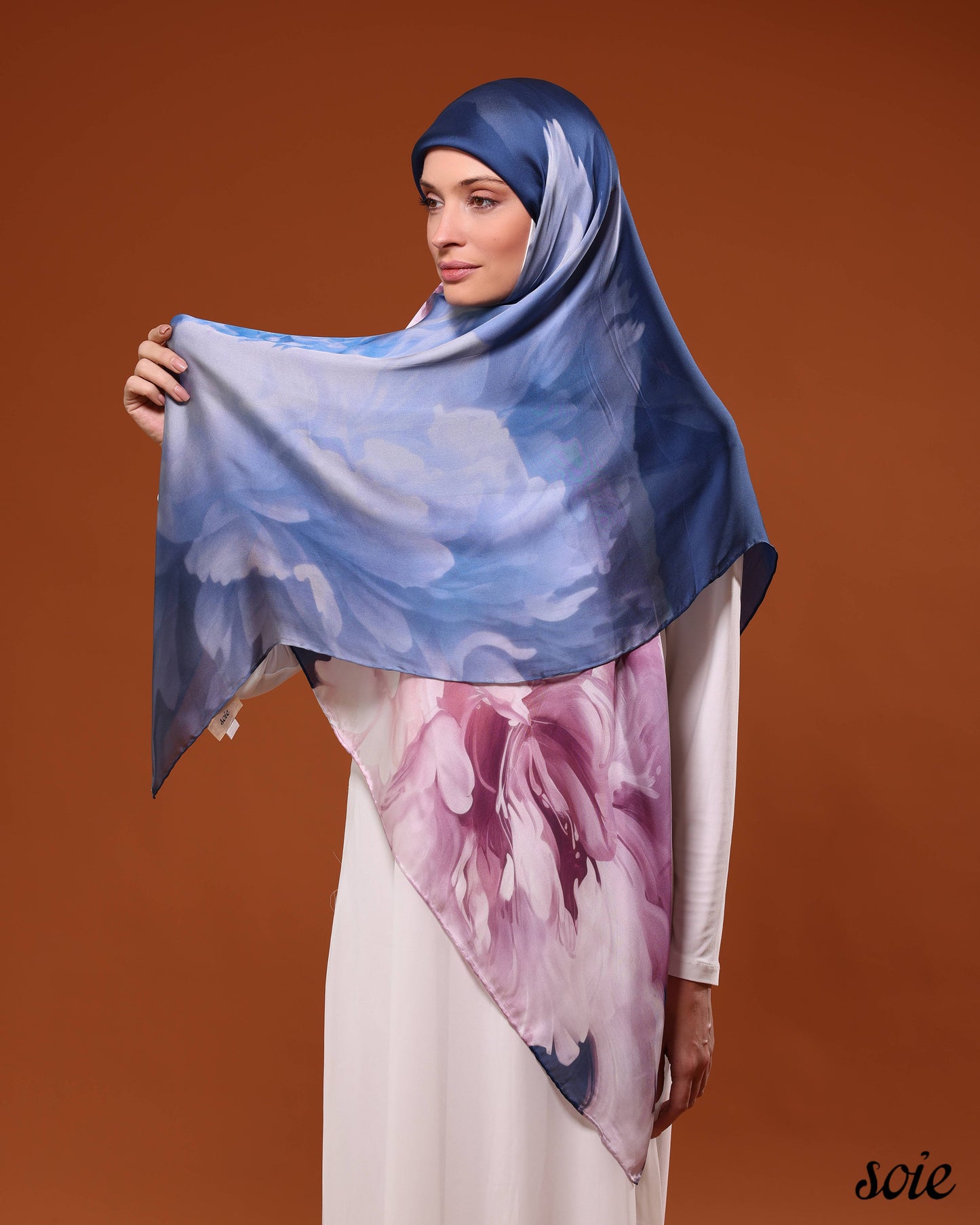 Poeny flower scarf