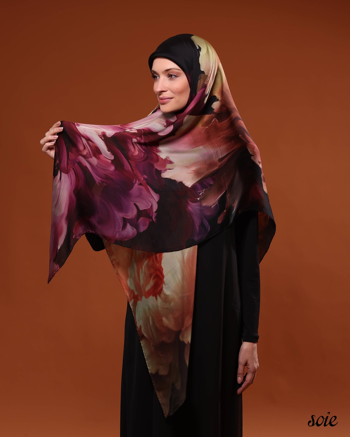 Poeny flower scarf