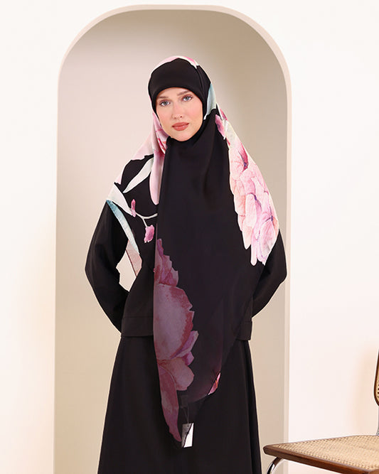 Midnight bloom scarf (folded view)