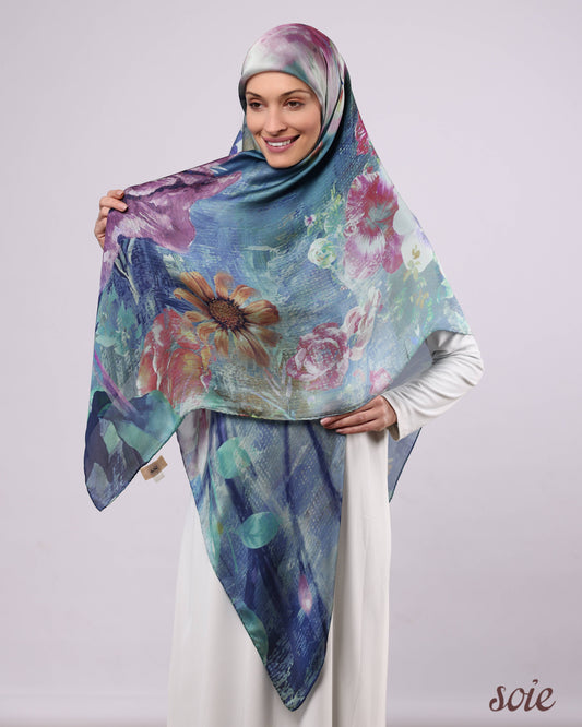 Floral Canvas scarf