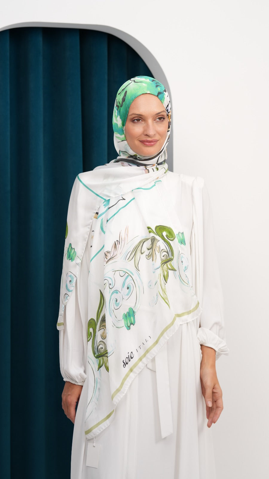 italy silk shawl ITC4