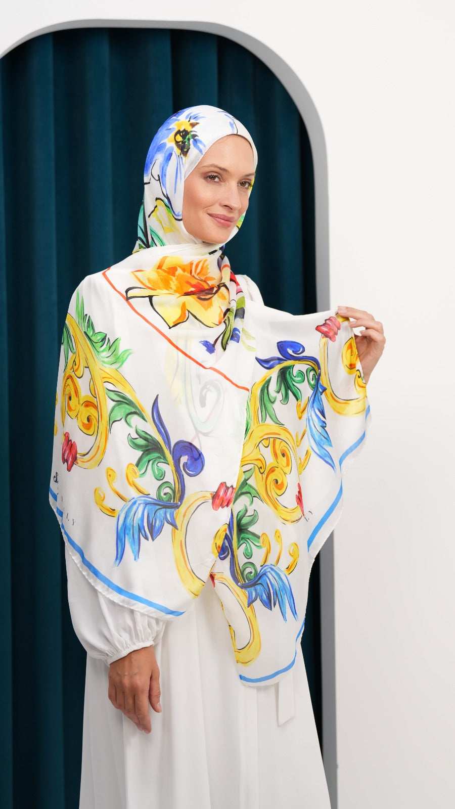 italy silk shawl ITC3