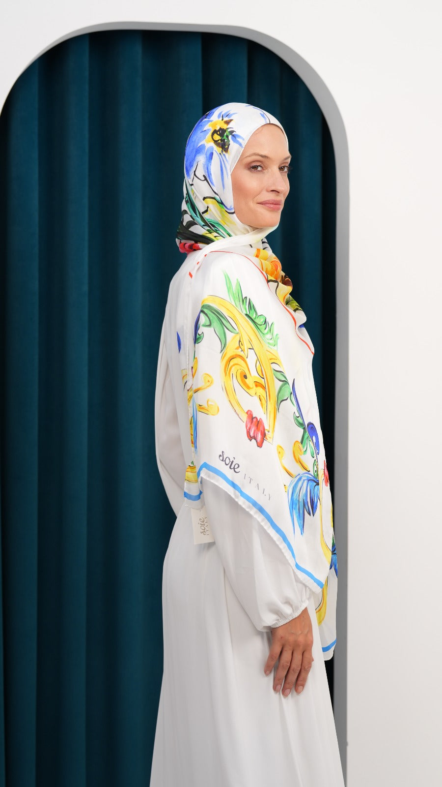 italy silk shawl ITC3