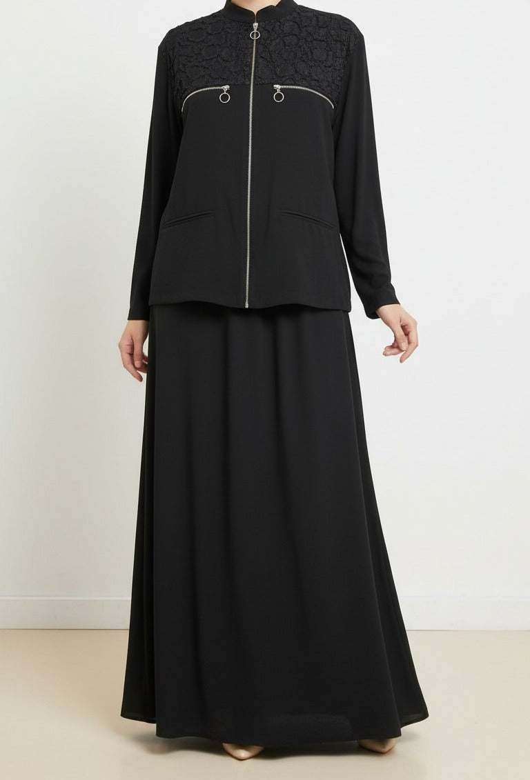 tencel skirt with zipped top