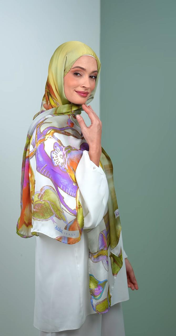 italy silk shawl LU4