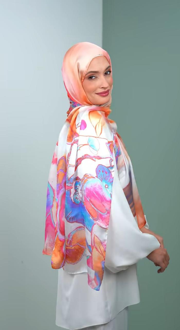 italy silk shawl LU3