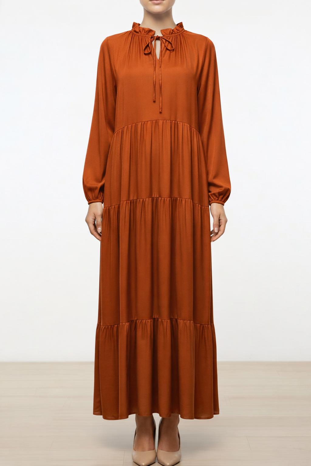 Brick Silk italy Dress
