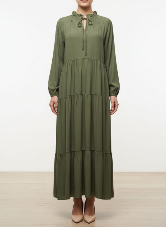 Olive green Silk italy Dress