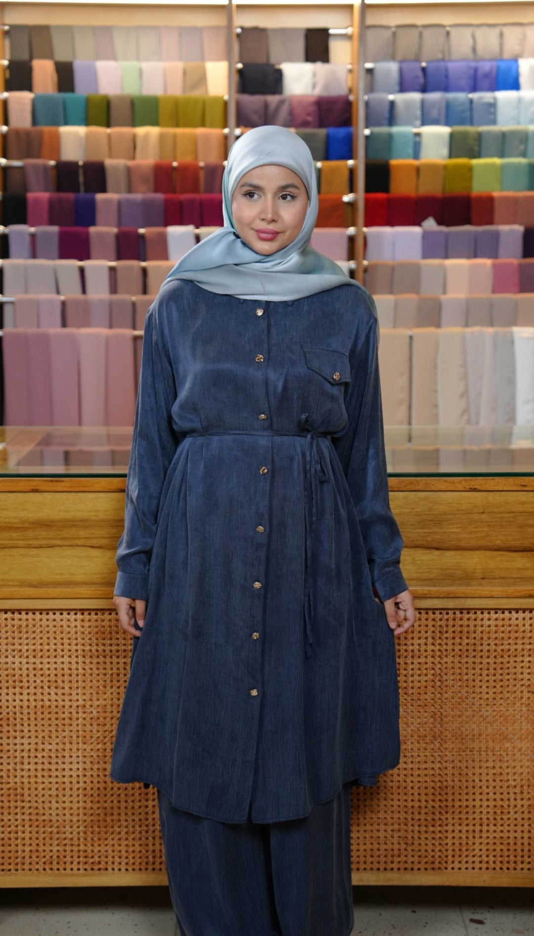 Navy Set Silk cupra