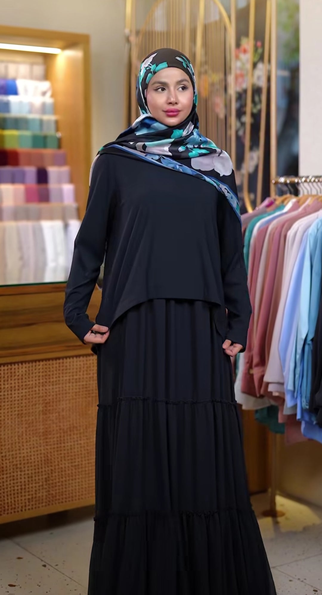 Modest Layered Maxi Dress