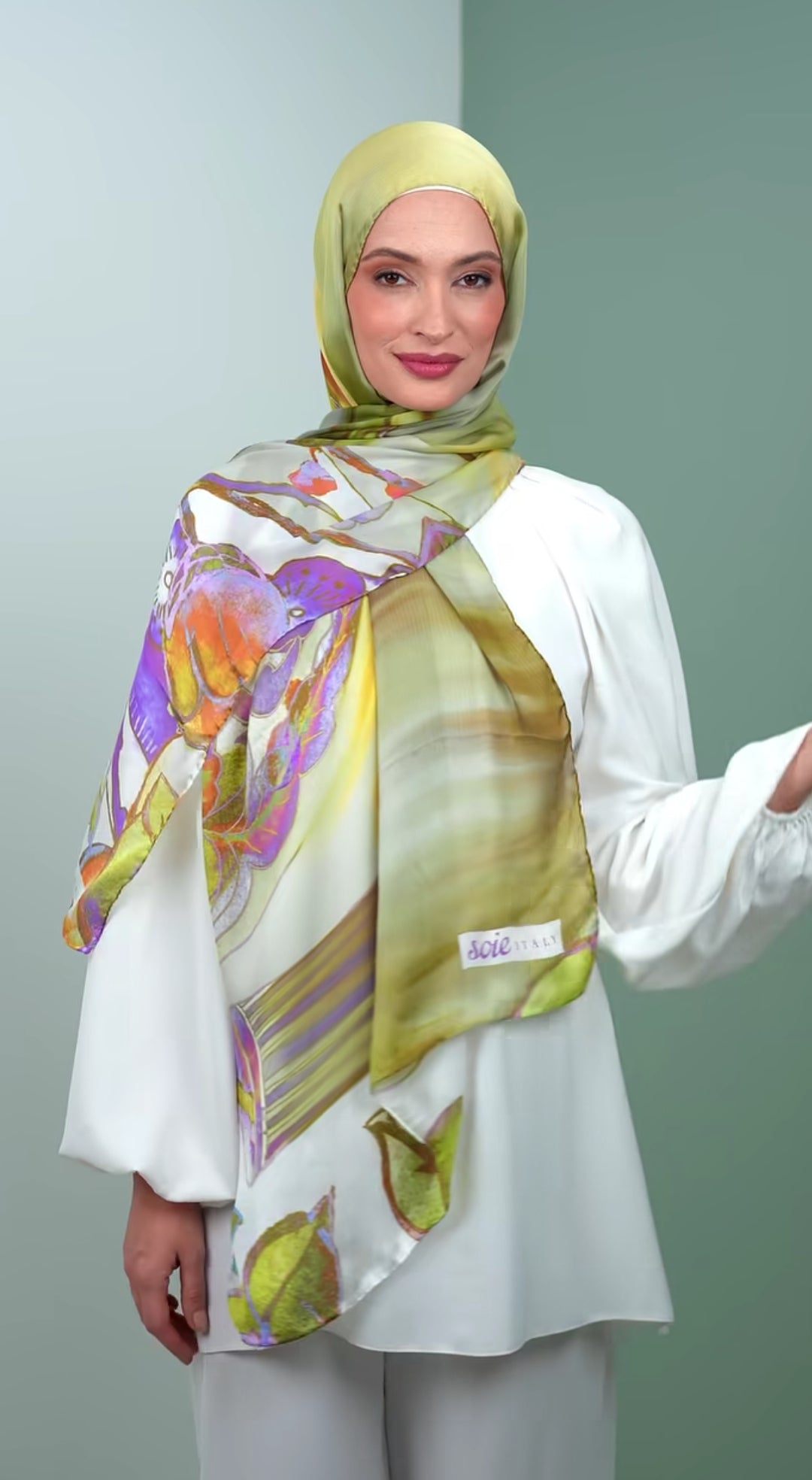 italy silk shawl LU4