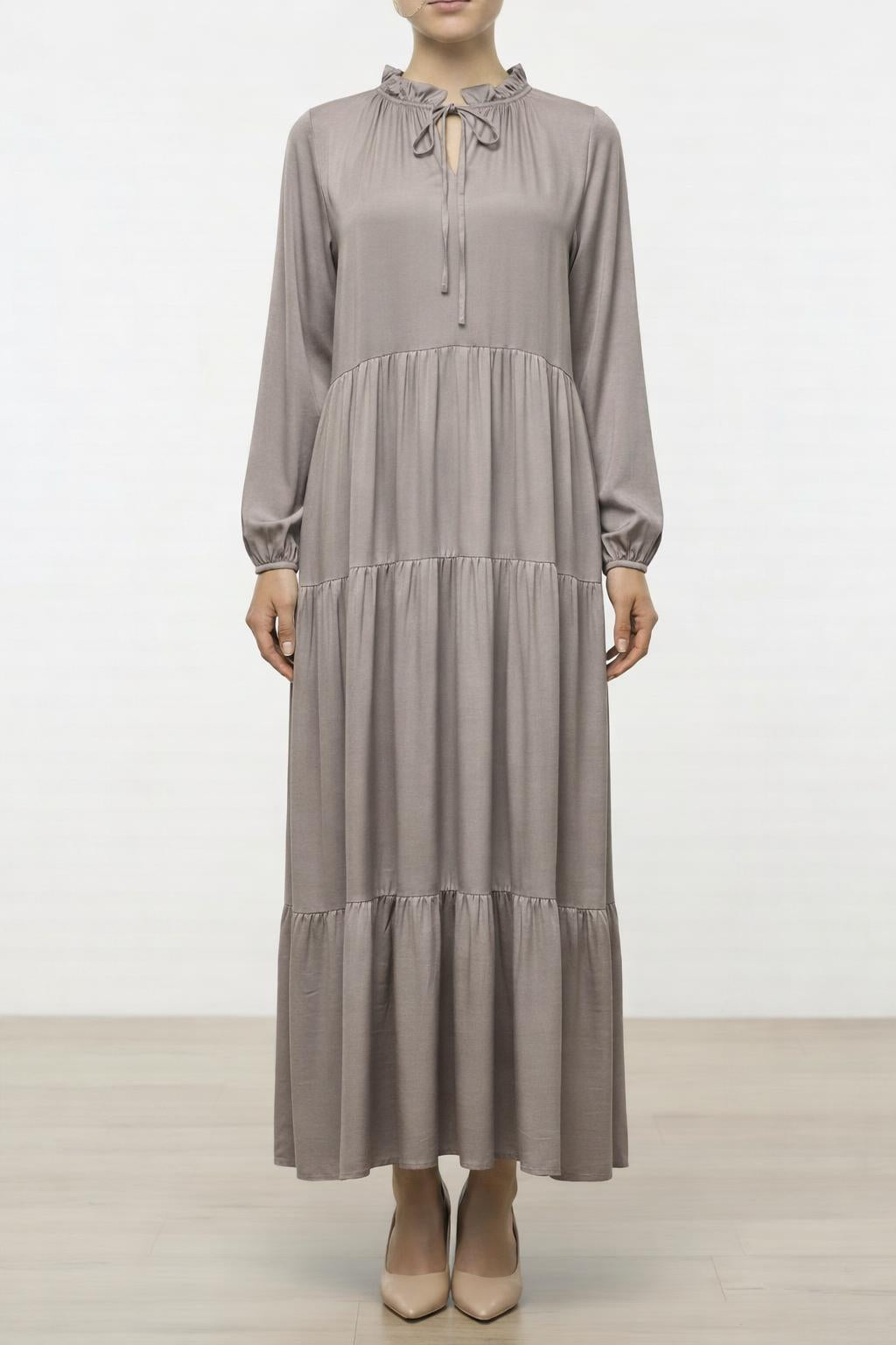 Greige Silk italy Dress