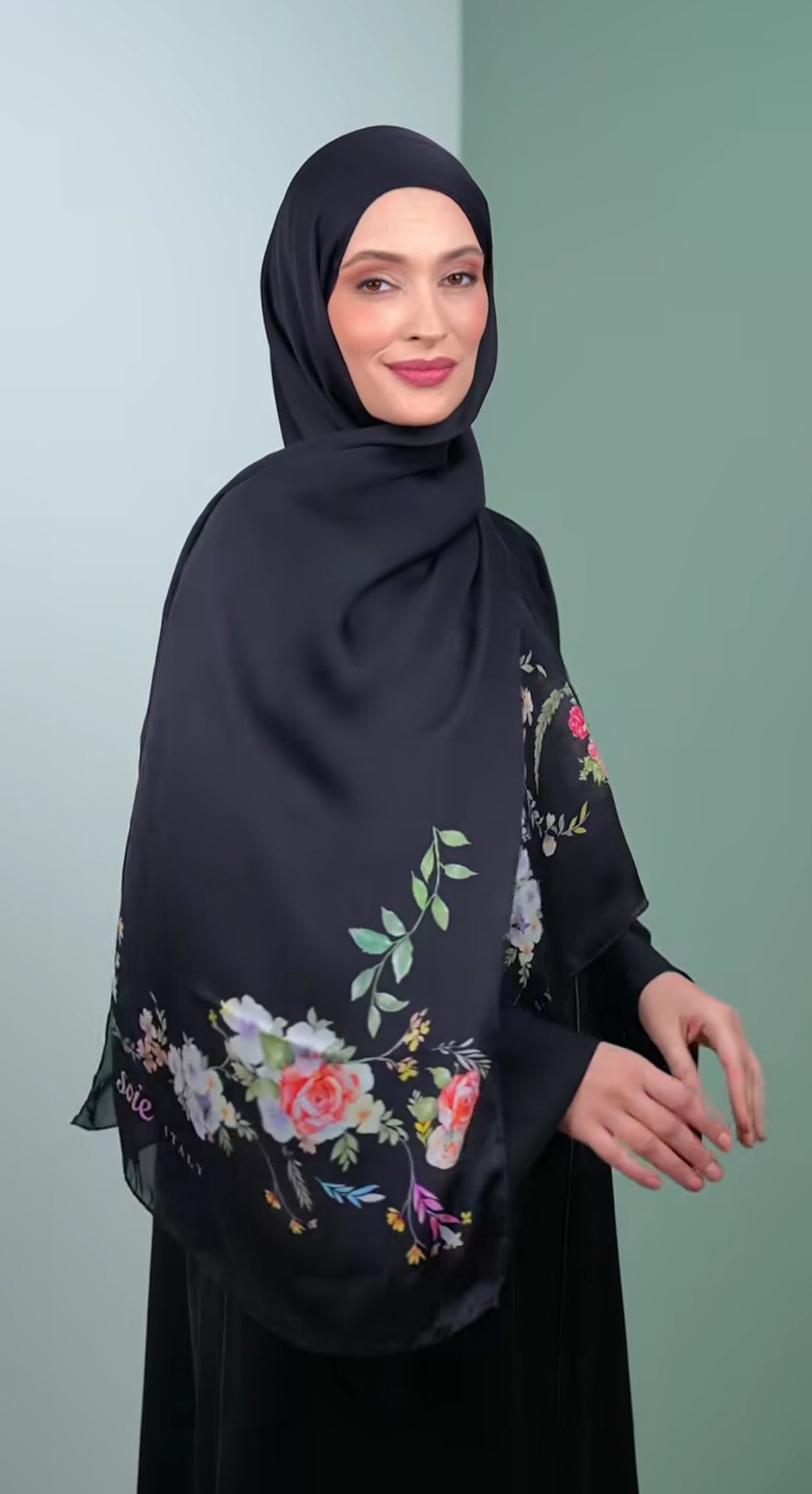 italy silk shawl KT2