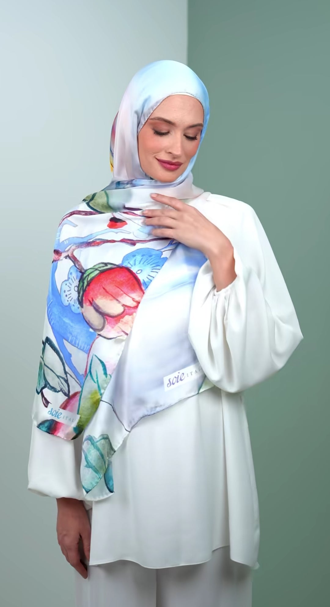 italy silk shawl LU6